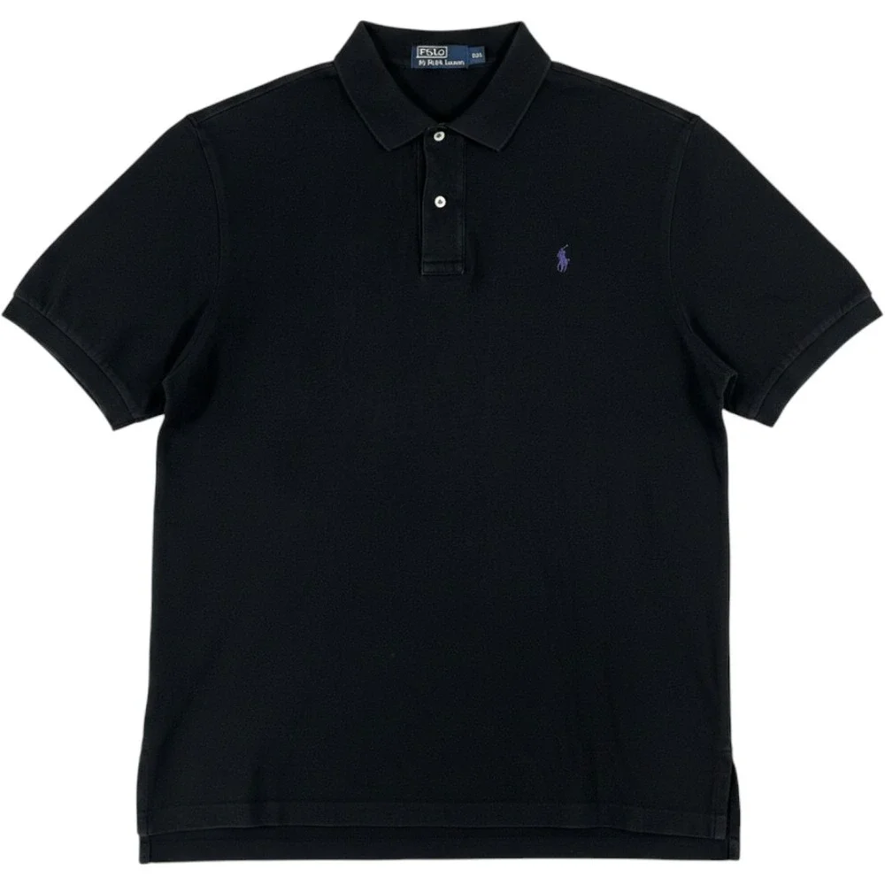Polo Ralph Lauren Polo Shirt XXL Black Purple Pony Short Sleeve Mesh Cotton